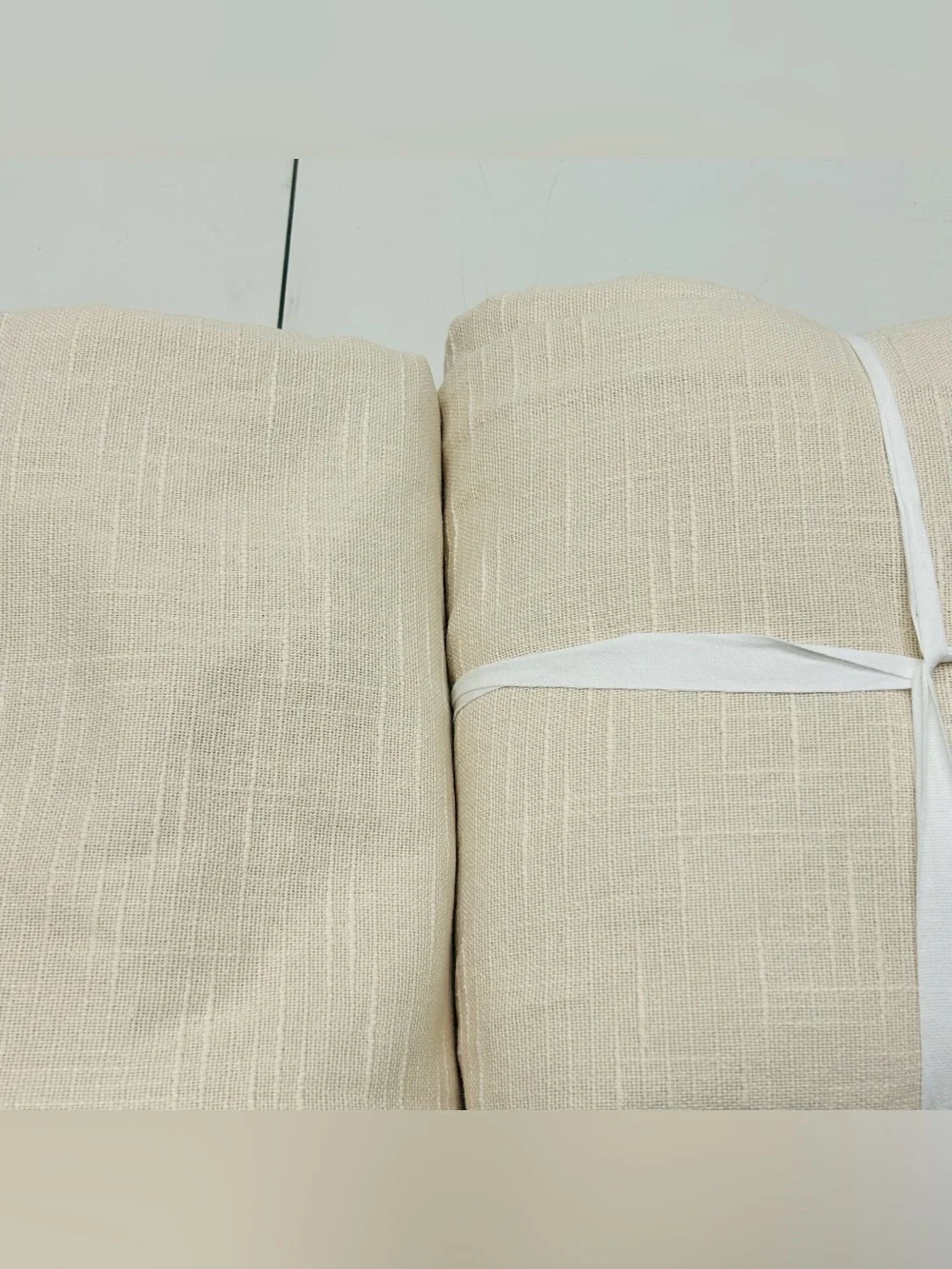 QUINCE Set Of 2 48x108 Cotton Slub Room Darkening Curtains Natural 9943